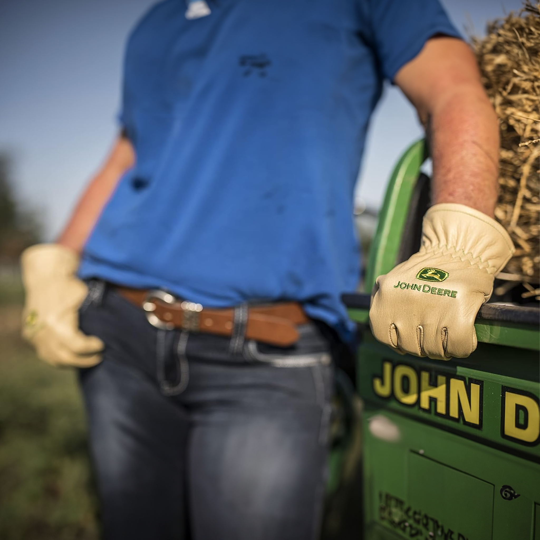 John Deere Women's Water Resistant Leather Grain Gloves