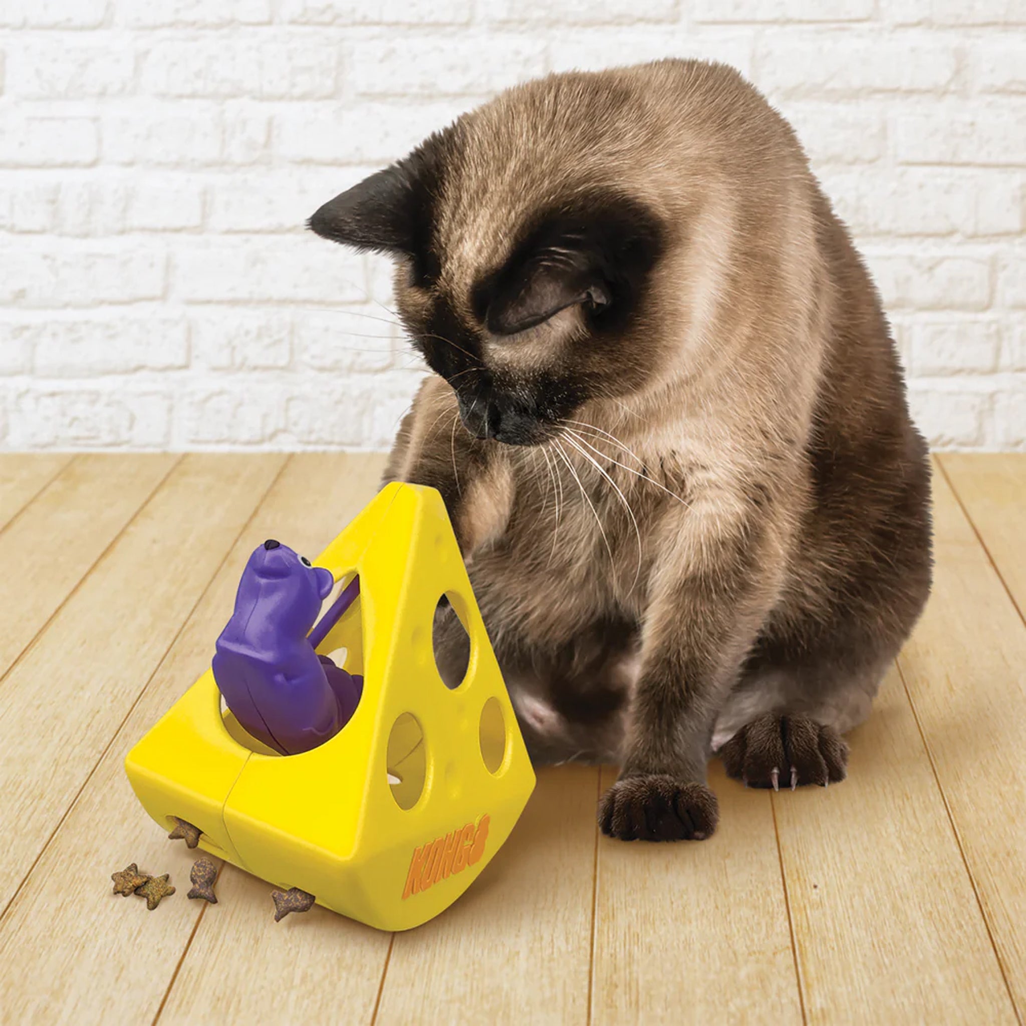 KONG Rewards Rocker Cheese Interactive Cat Toy