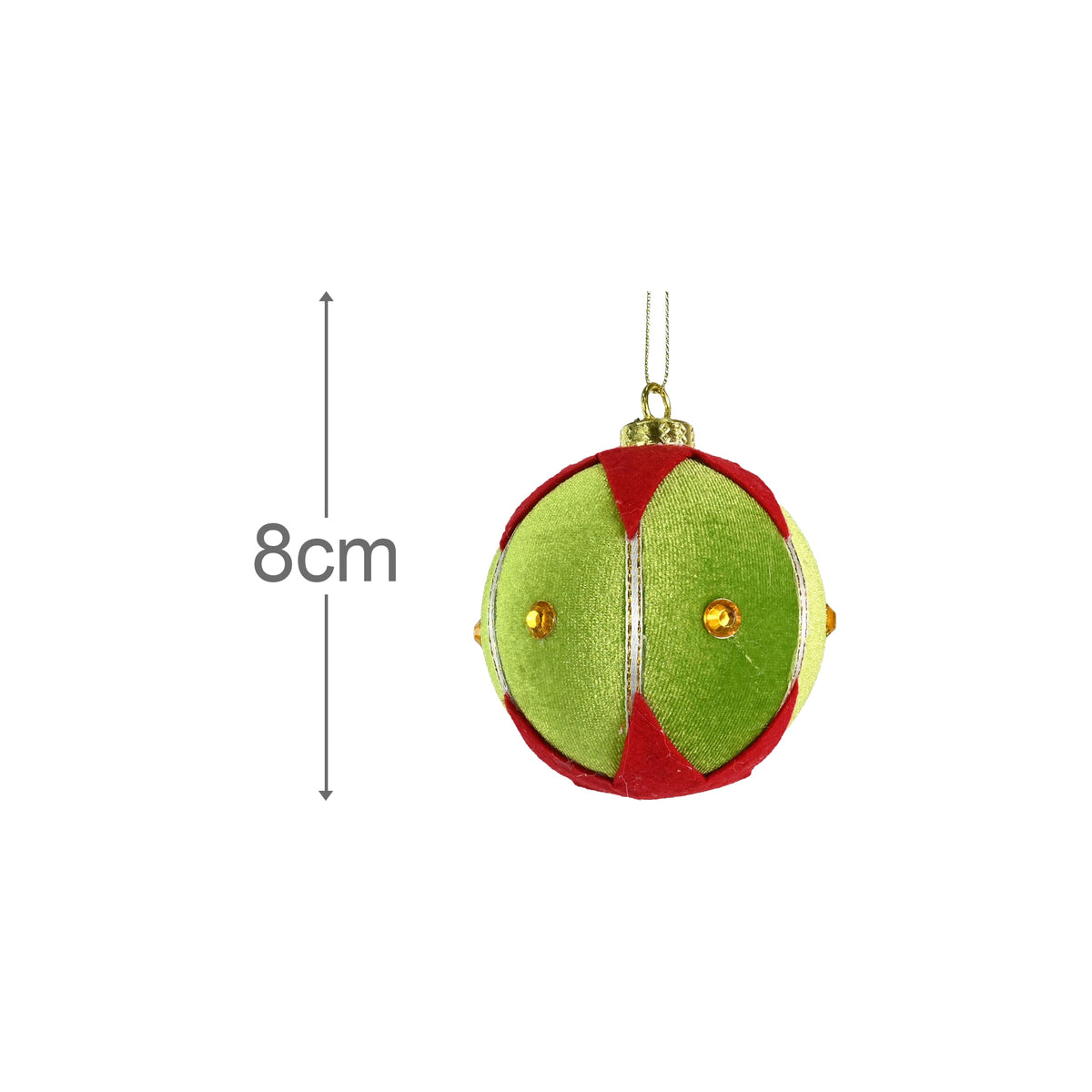 Mean Green Bauble 8cm Assorted