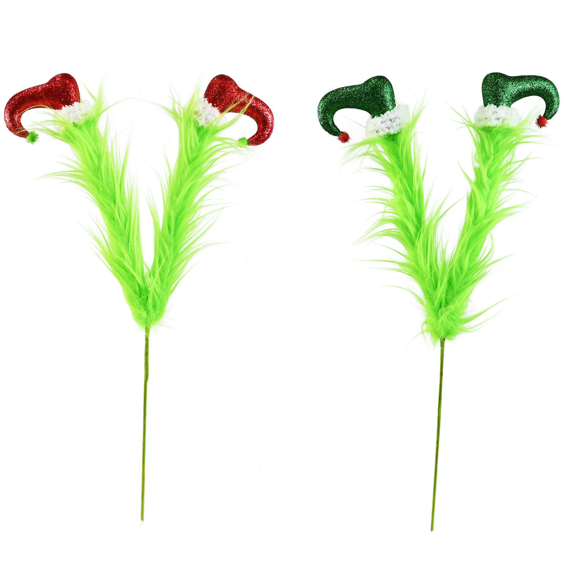 Mean Green Furry Elf Legs Pick 47cm Assorted