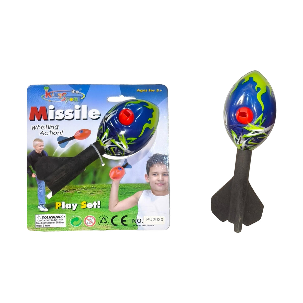 Mini Missile with Whistle Action 16cm assorted