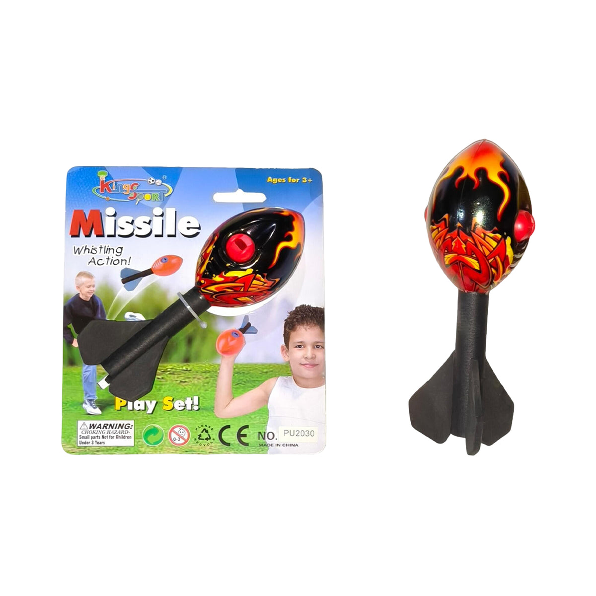 Mini Missile with Whistle Action 16cm assorted