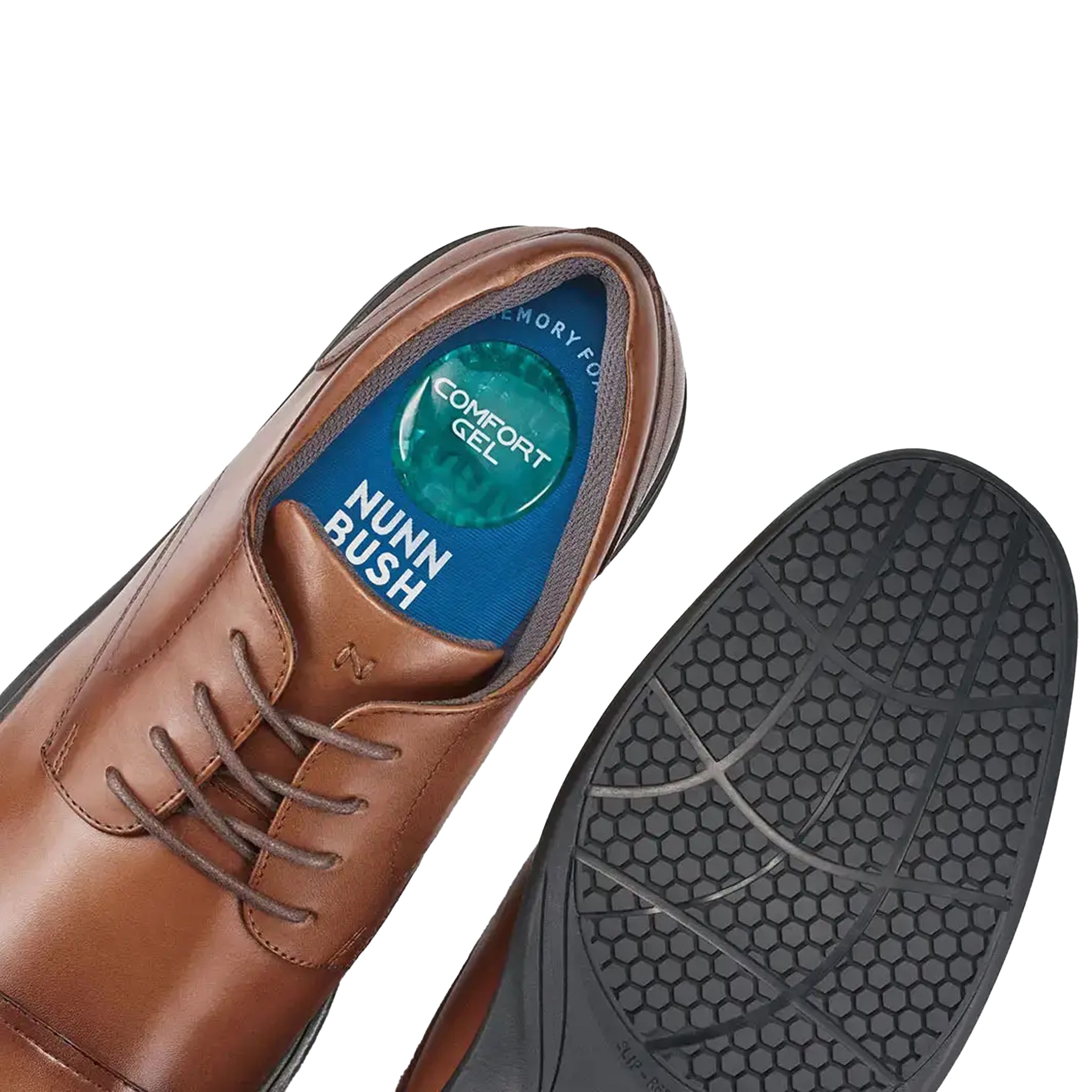 Nunn Bush KORE PRO Plain Leather Shoe – Black