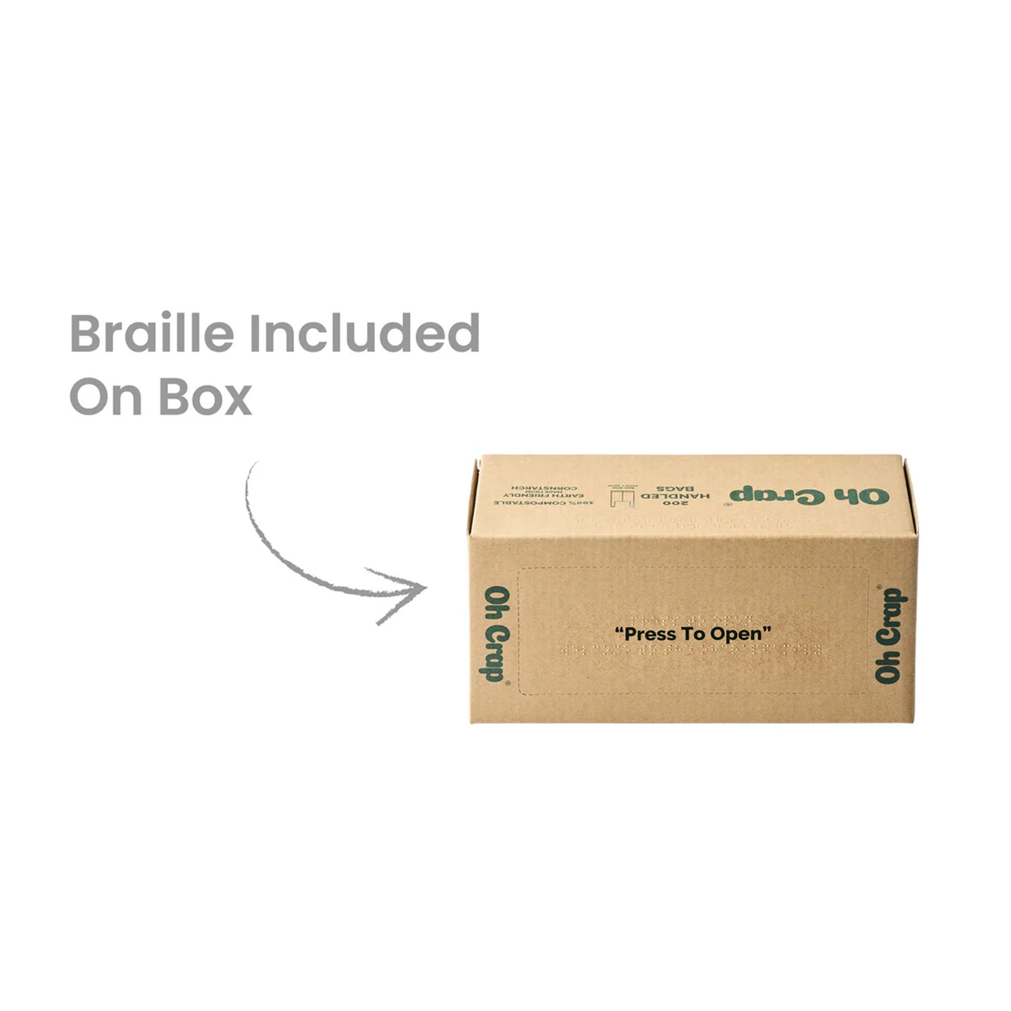 Oh Crap Compostable Handled Dog Poop Bags – 200 Bags (Single Roll)
