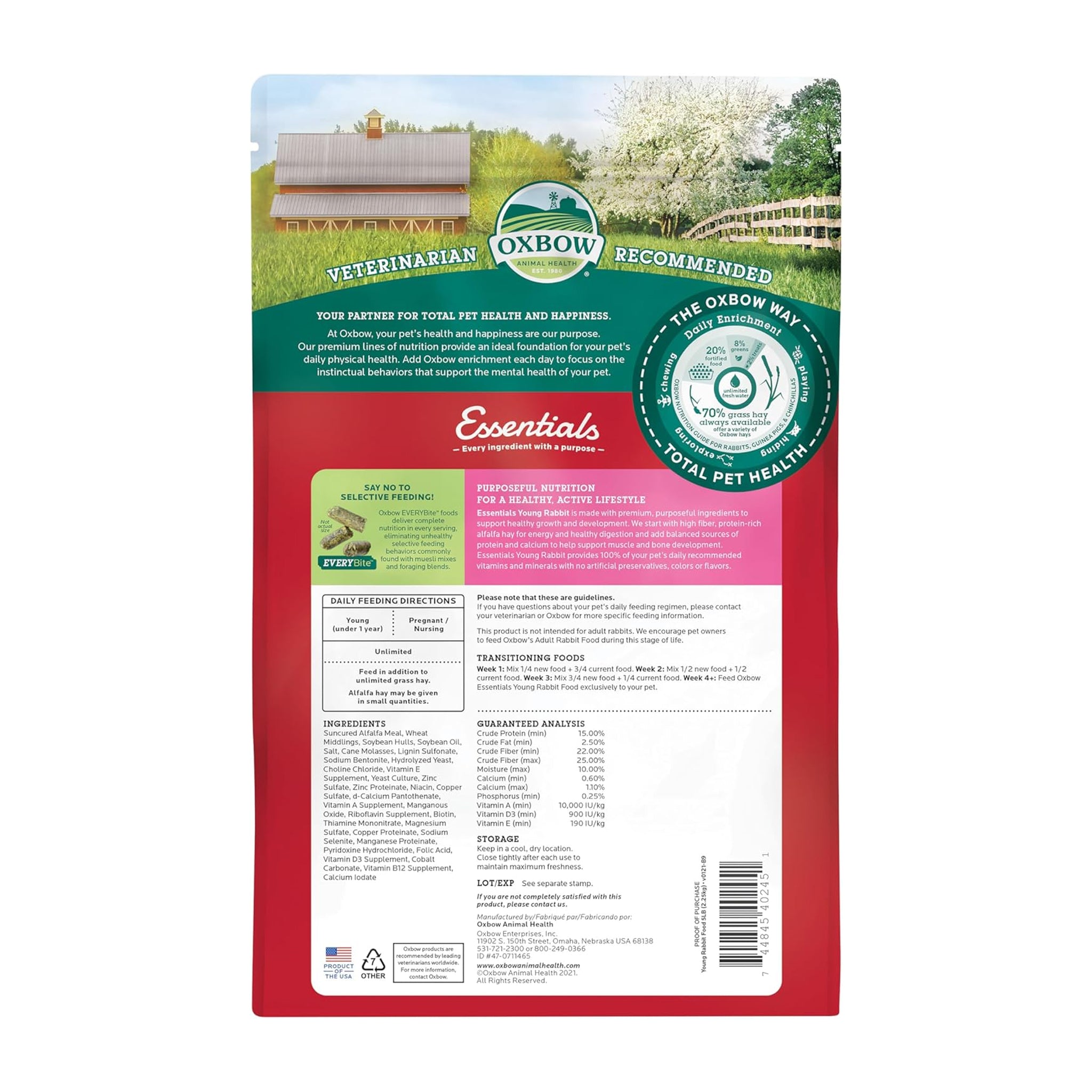 Oxbow Essentials Young Rabbit Food 2.25kg