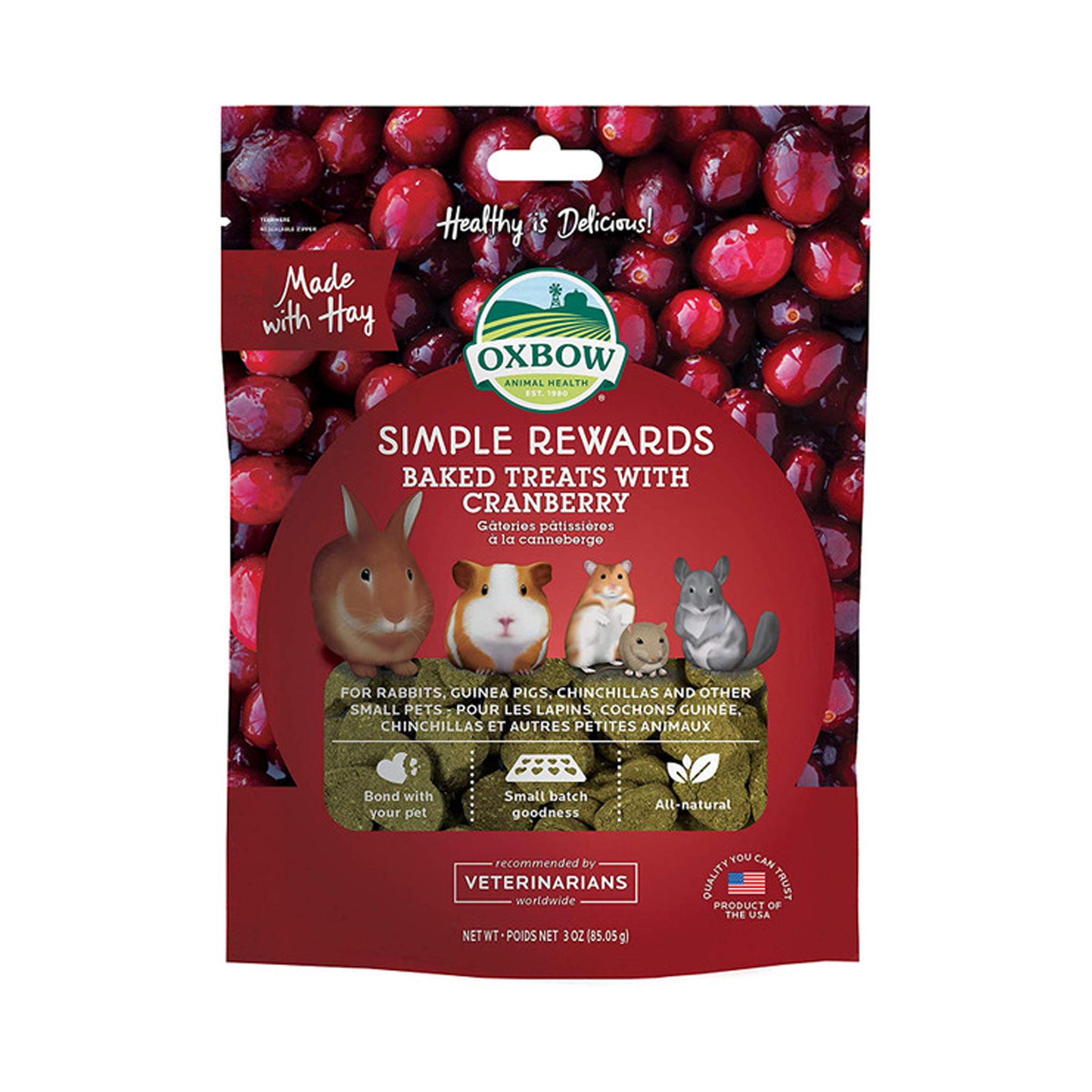 Oxbow Simple Rewards Cranberry Treats 85g