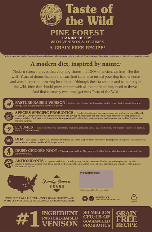 Taste Of The Wild Adult Dry Dog Food Pine Forest