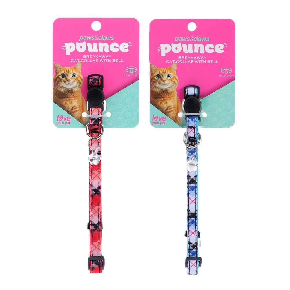 Pounce Breakaway Cat Collar with Bell – Assorted Patterns