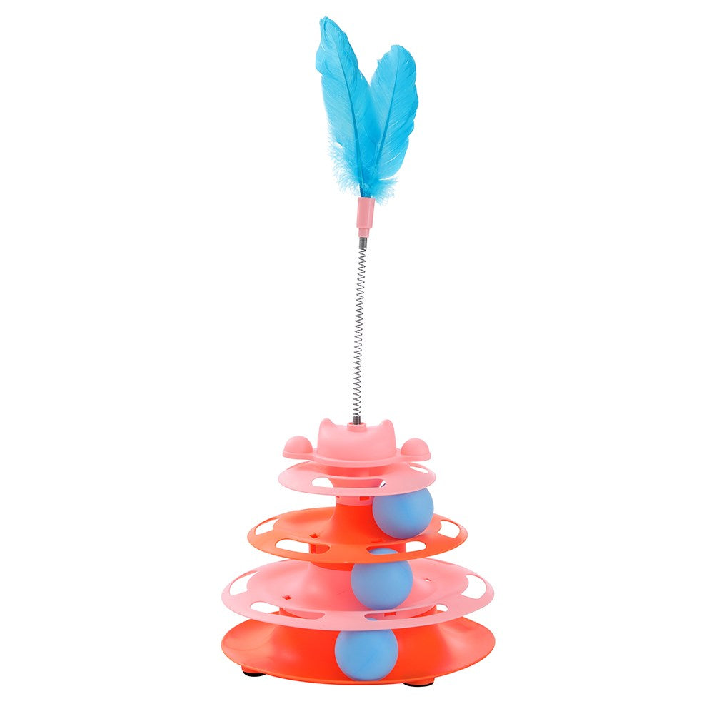 Pounce Cat Tower Interactive Toy – Assorted (18 × 30cm)