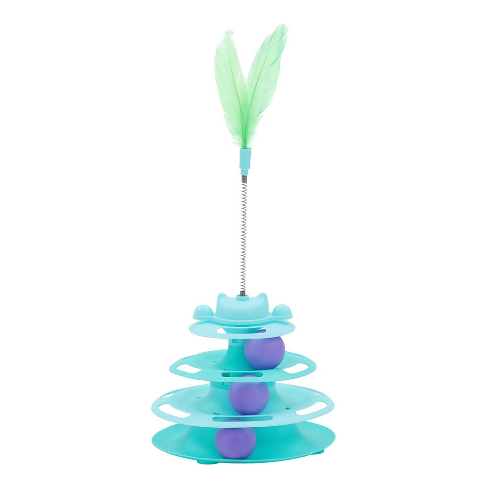 Pounce Cat Tower Interactive Toy – Assorted (18 × 30cm)