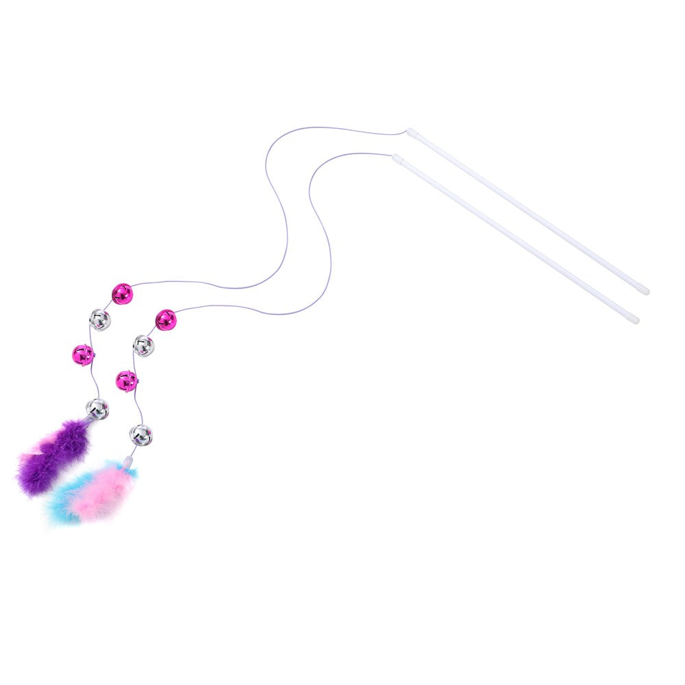 Pounce Play Wand Cat Toy With Bells 50cm Assorted