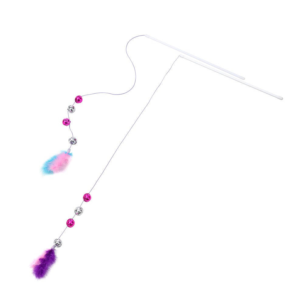 Pounce Play Wand Cat Toy With Bells 50cm Assorted