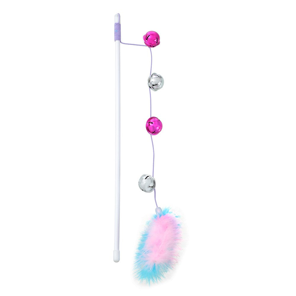 Pounce Play Wand Cat Toy With Bells 50cm Assorted