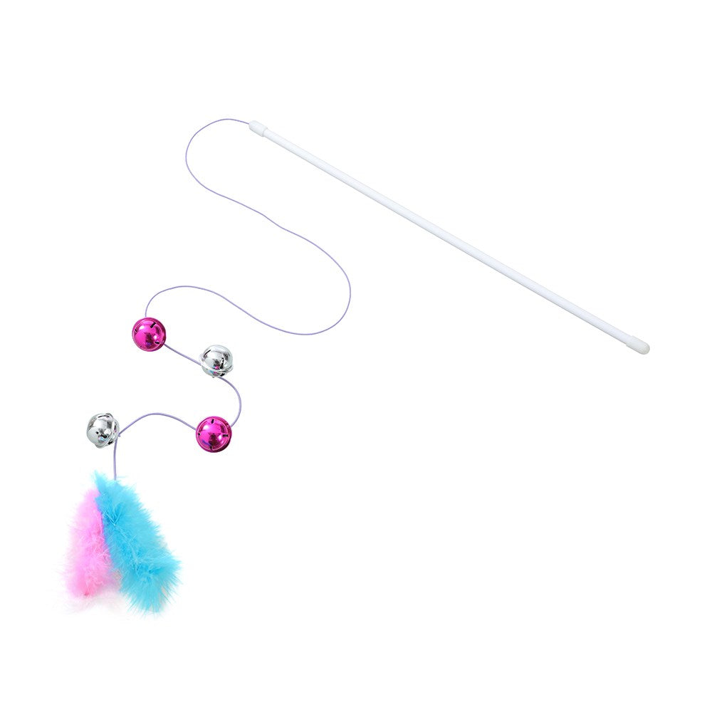 Pounce Play Wand Cat Toy With Bells 50cm Assorted