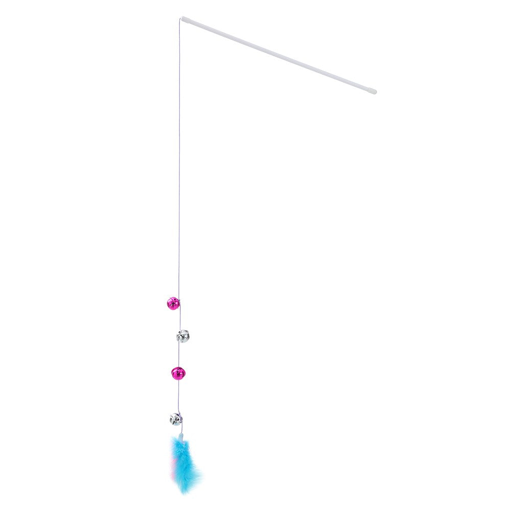 Pounce Play Wand Cat Toy With Bells 50cm Assorted