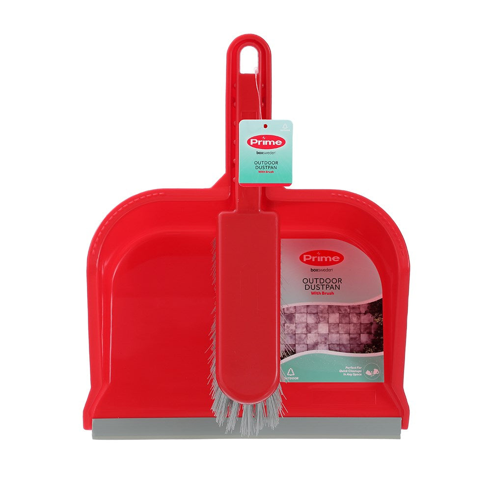 Prime Outdoor Dustpan & Brush Set – Assorted Colours