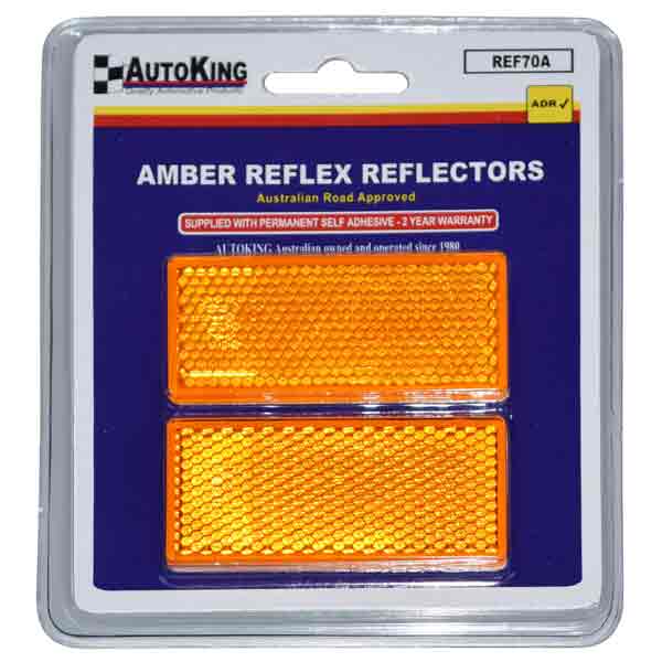 AUTOKING Reflectors Amber 70 x 28mm Pair