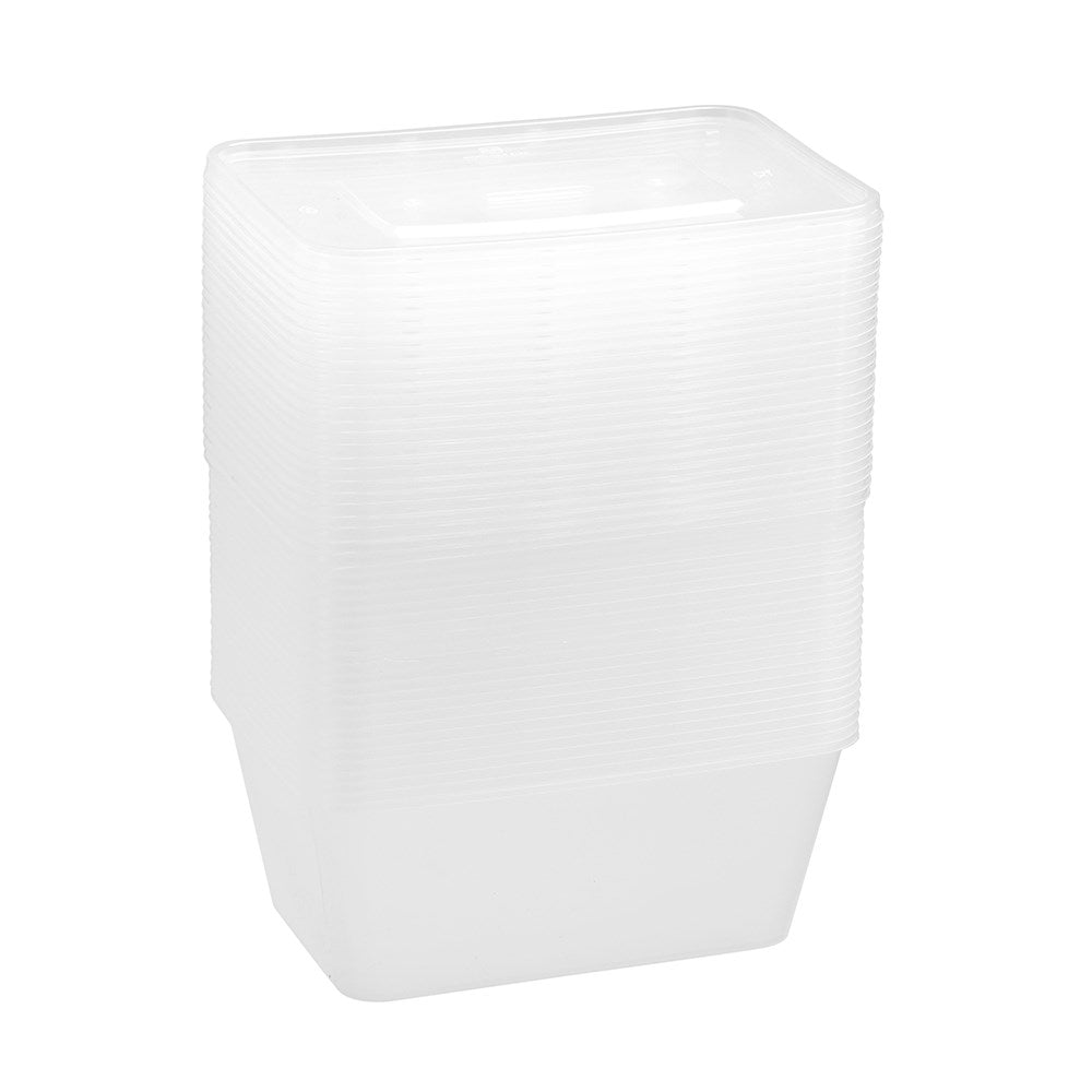 Rectangle Reusable Food Containers – 1L (25 Pack)