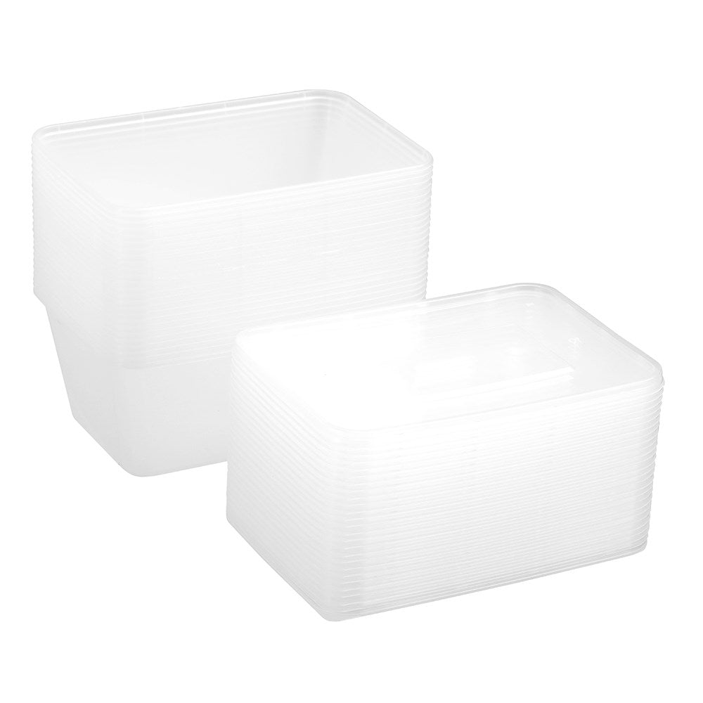 Rectangle Reusable Food Containers – 1L (25 Pack)