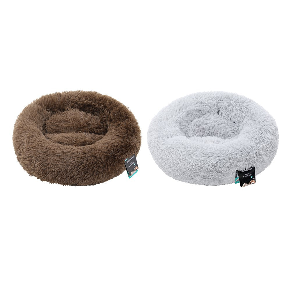 Round Plush Pet Bed – Small (50 × 50 × 15cm) (Assorted)