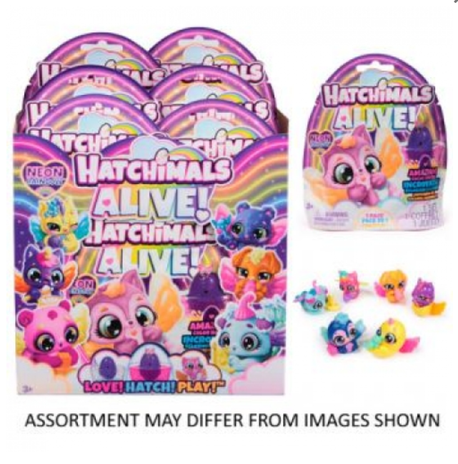 Hatchimals Alive Neon Rainbow 1pk assorted