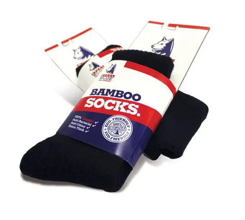 Steel Blue Bamboo Socks Black