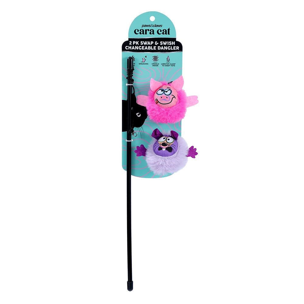 Swap & Swish Changeable Cat Dangler – 40cm (Pink/Purple)
