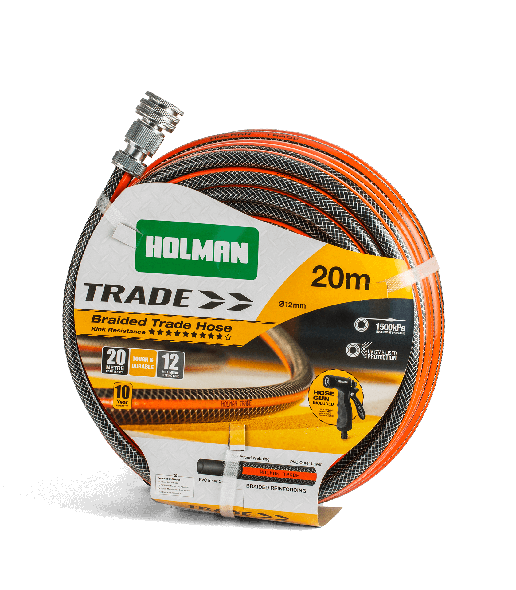 Holman Trade Hose with Metal Fittings and Gun