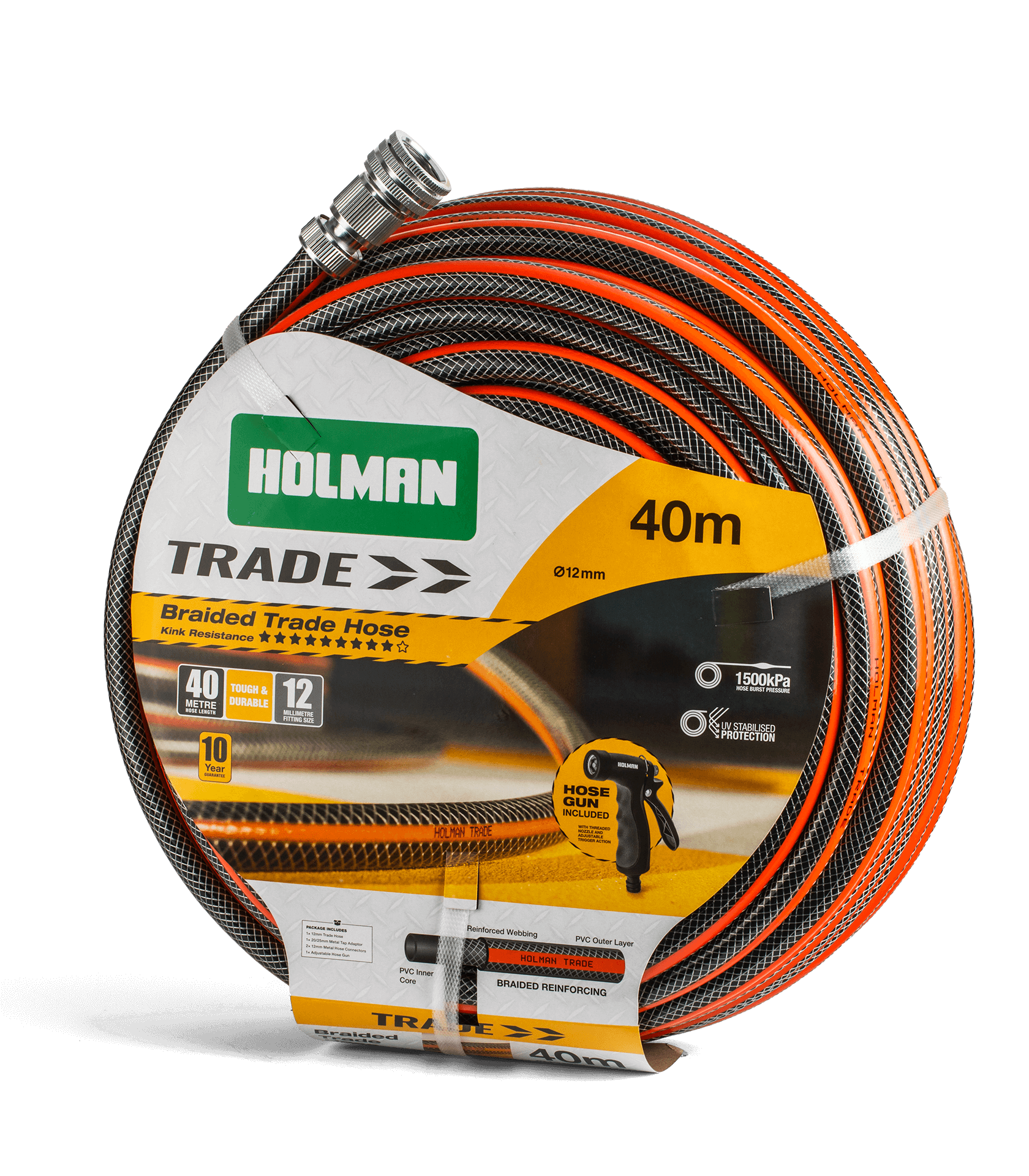 Holman Trade Hose with Metal Fittings and Gun