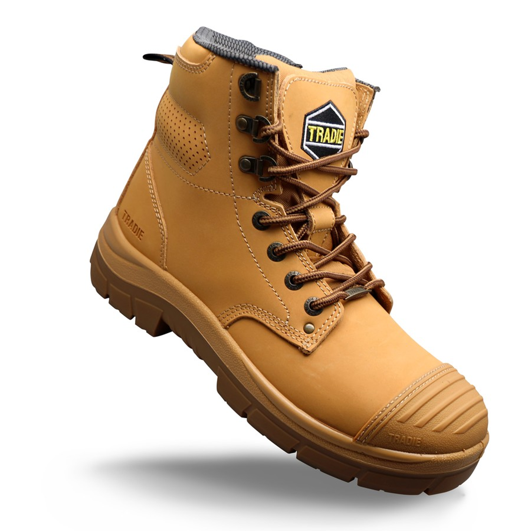 TRADE MAN Tradie Men's Zip Up Safety Boot with Steel Toe