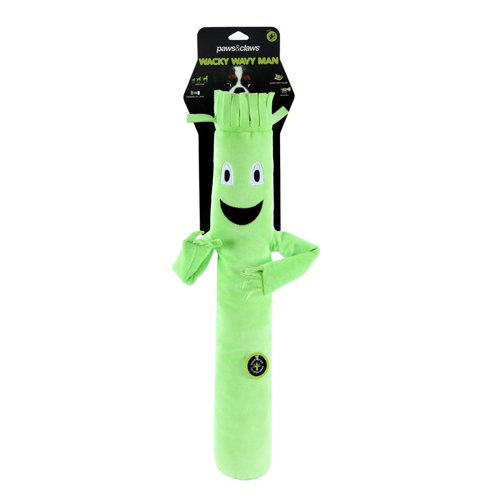 Wavy Arm Man Plush Dog Toy – Green & Orange (54cm)