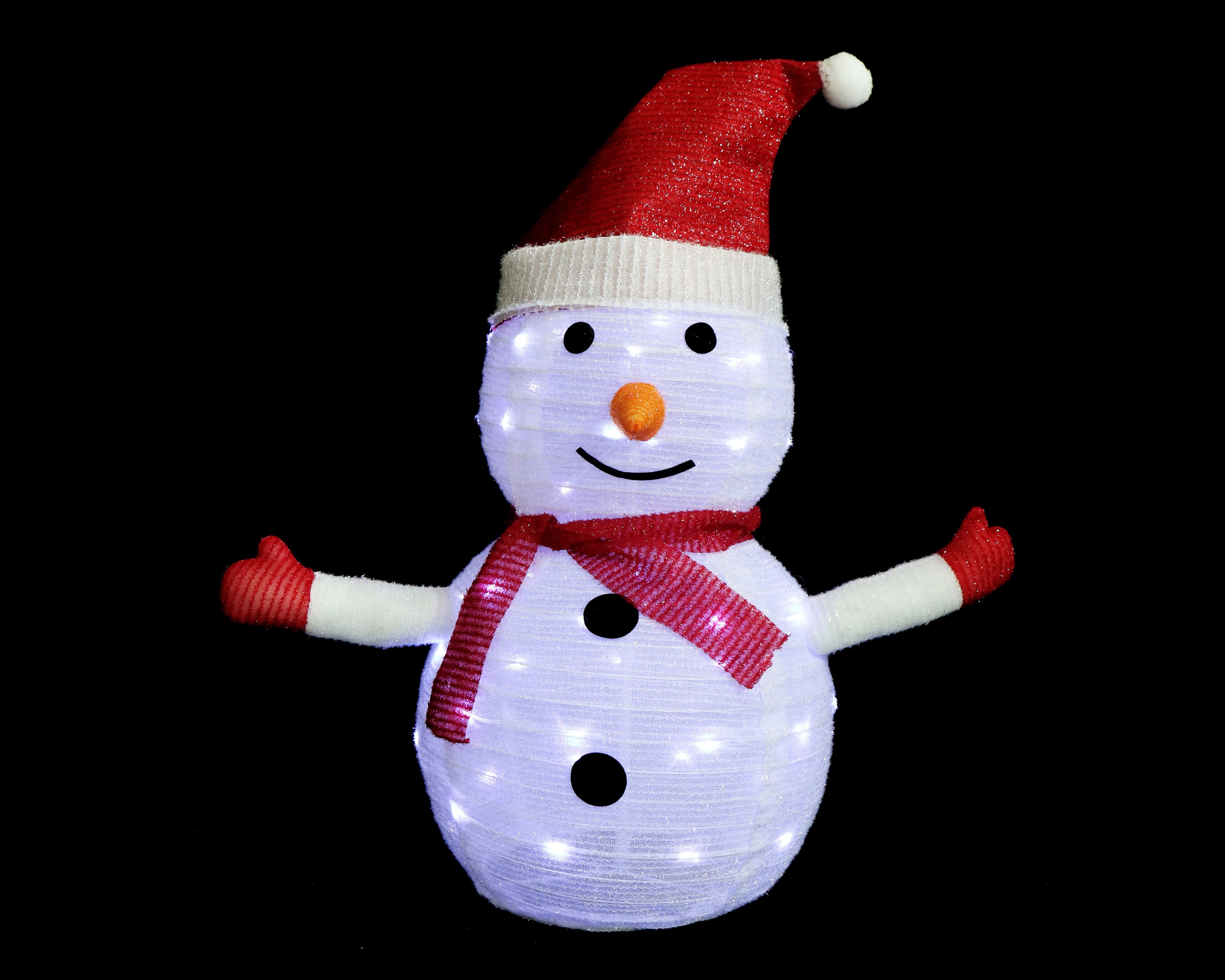 LED Pop Up Tinsel Snowman Twinkle 70cm Asst