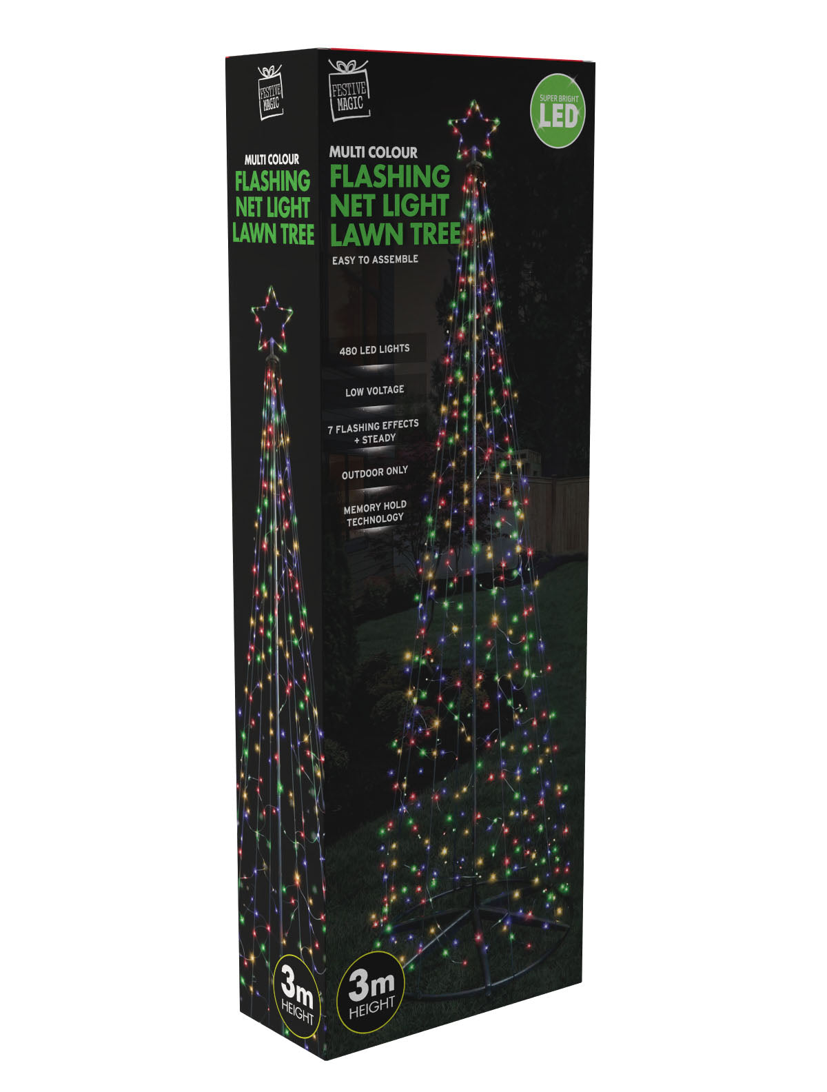 LED Front Yard Net Tree 3m Multi
