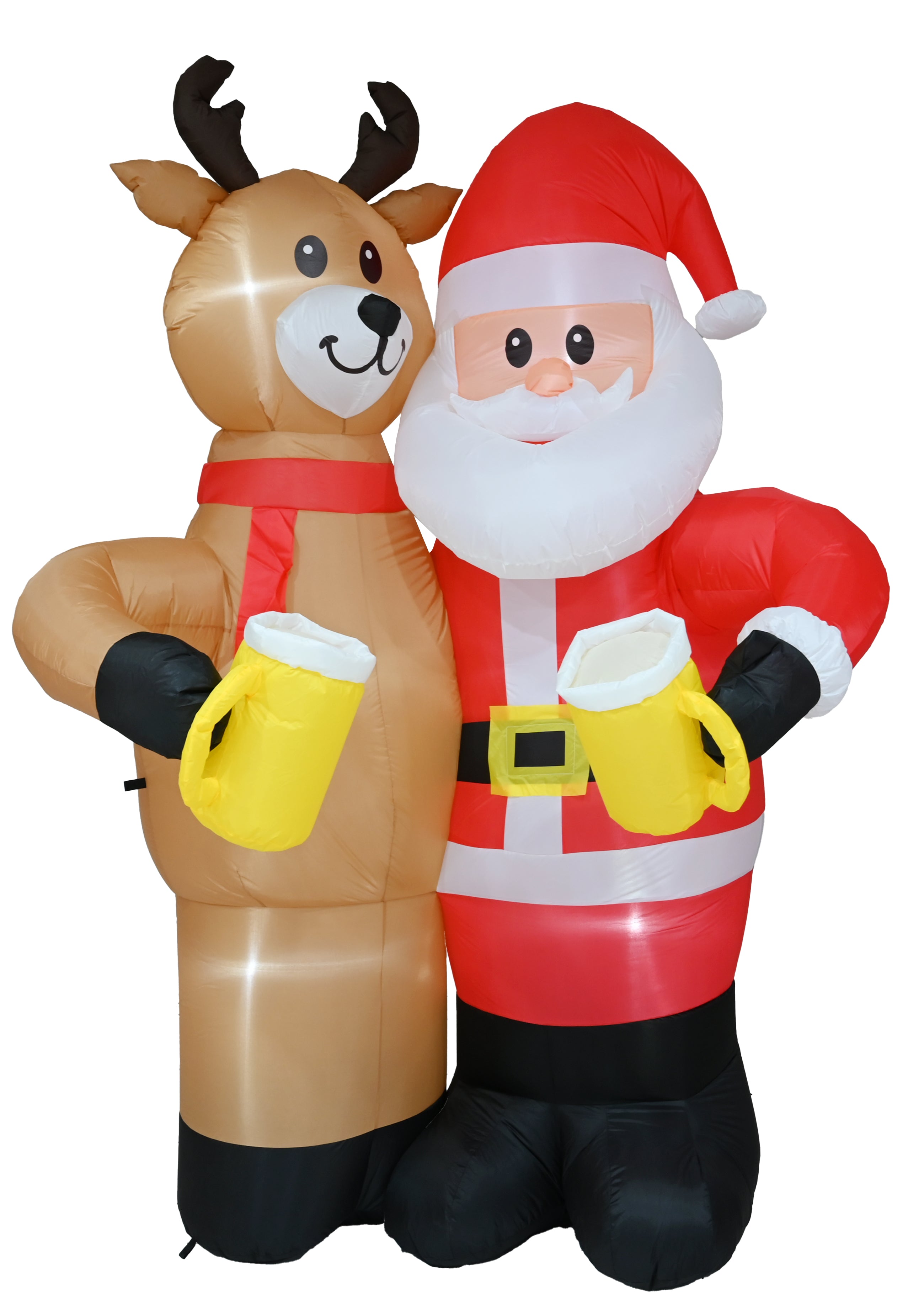 Inflatable Santa & Reindeer Drinking Buddies 240cm