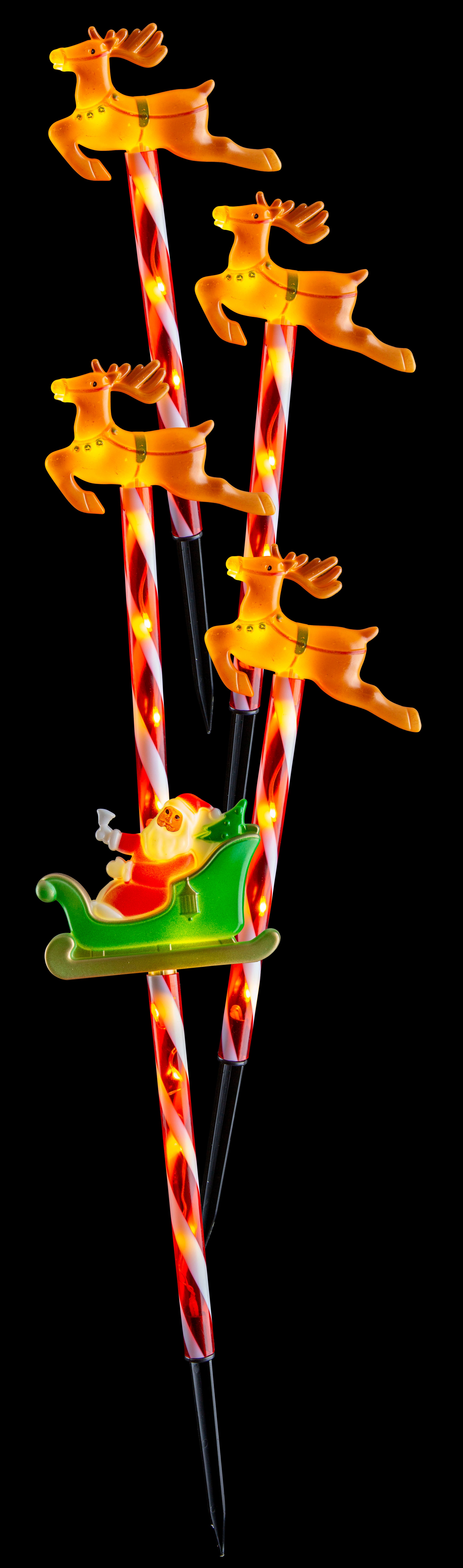 Solar Santa Sleigh Path Set Flashing 5pk