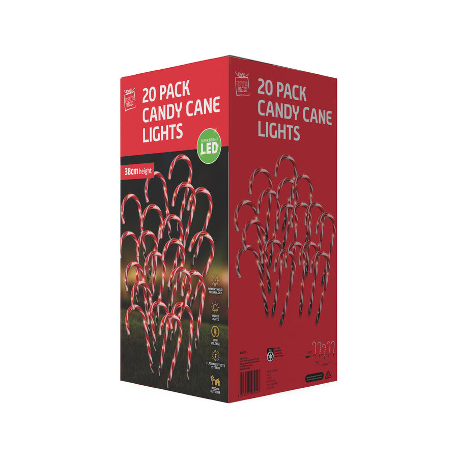 LED Path Candy Canes 20pk