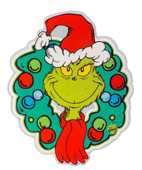 Grinch Dr Seuss Wreath Acrylic Indoor sign 40cm