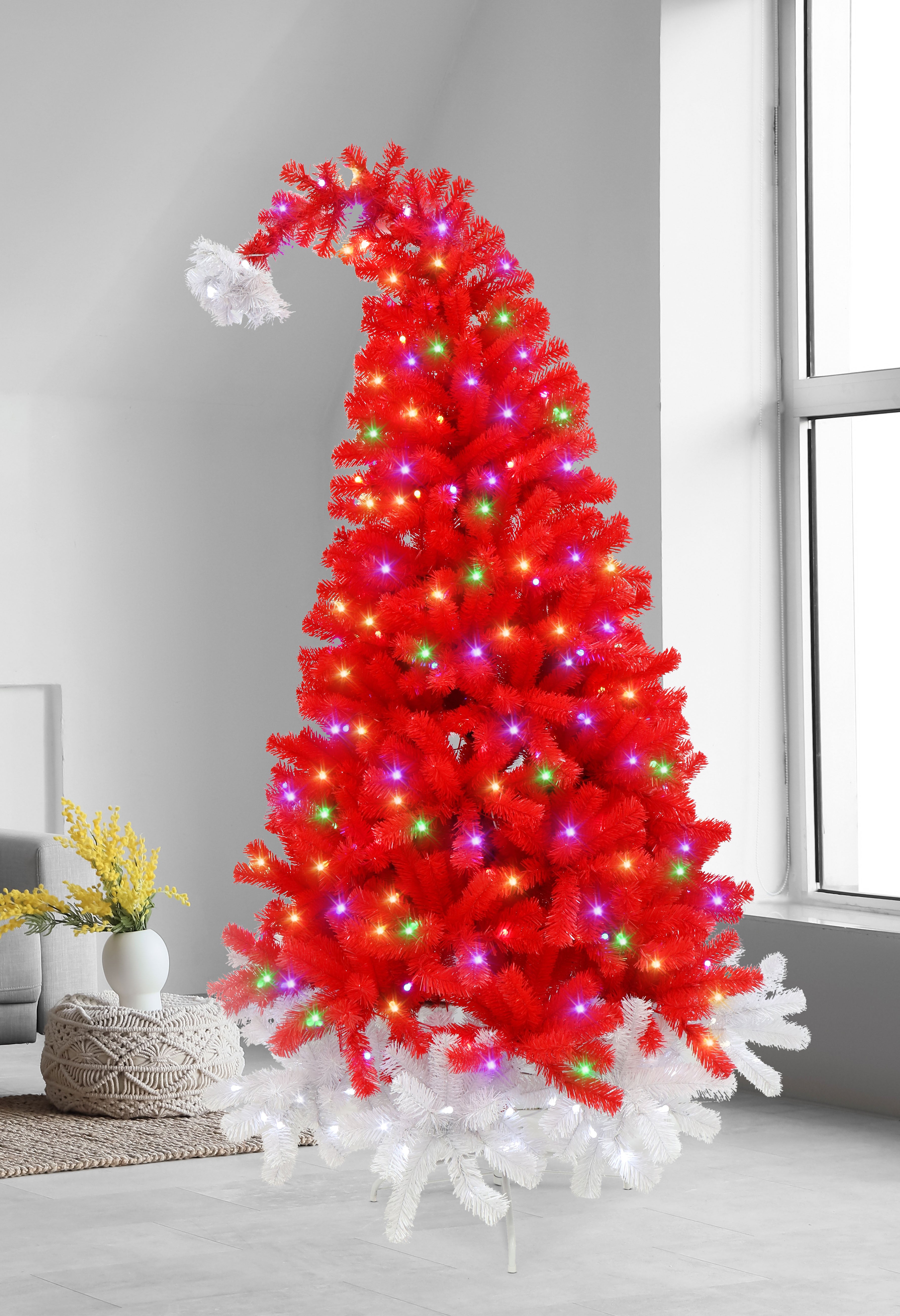 Pre-Lit Berry Light Santa Hat Tree 2m