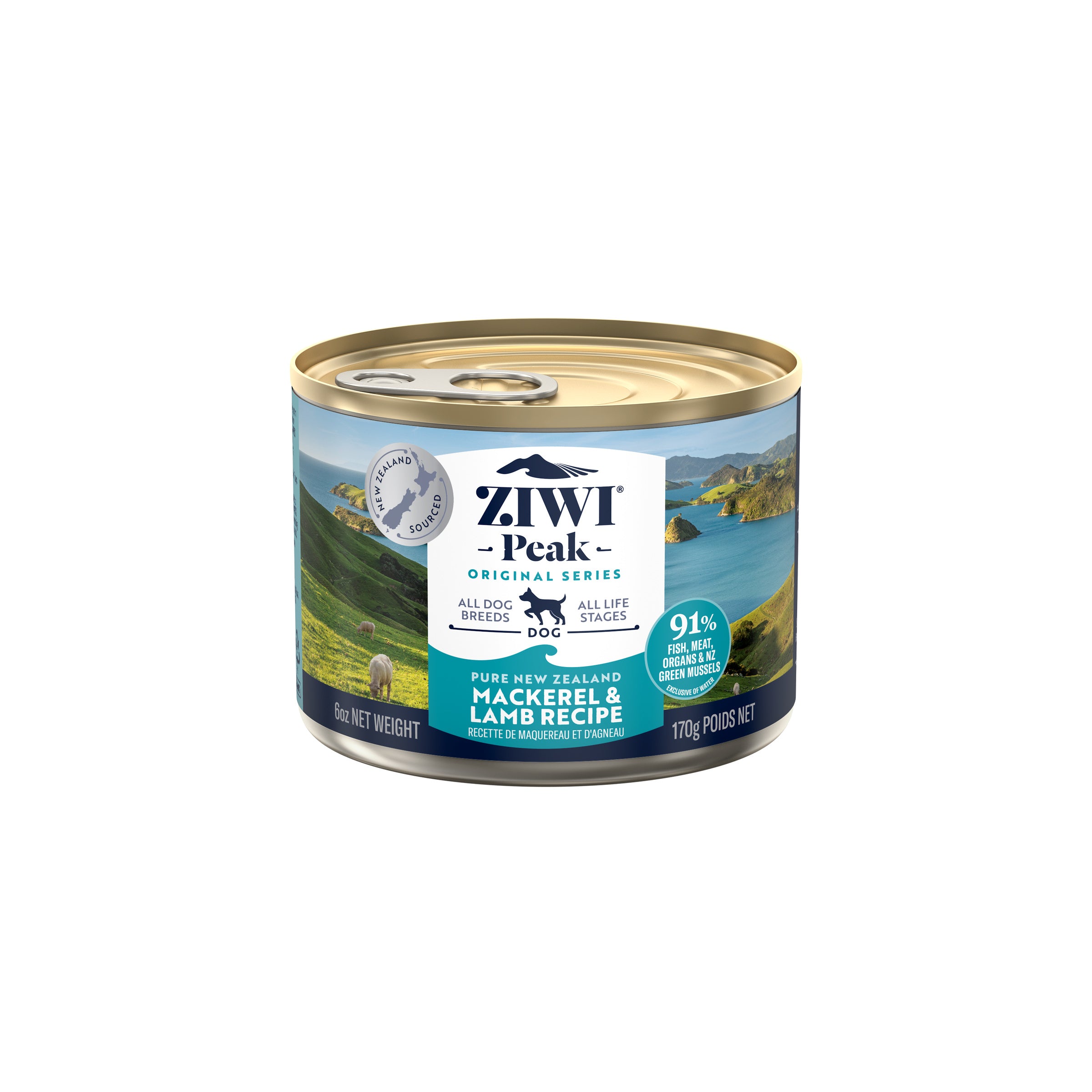 Ziwi Peak Adult Wet Dog Food Cans Mackerel and Lamb