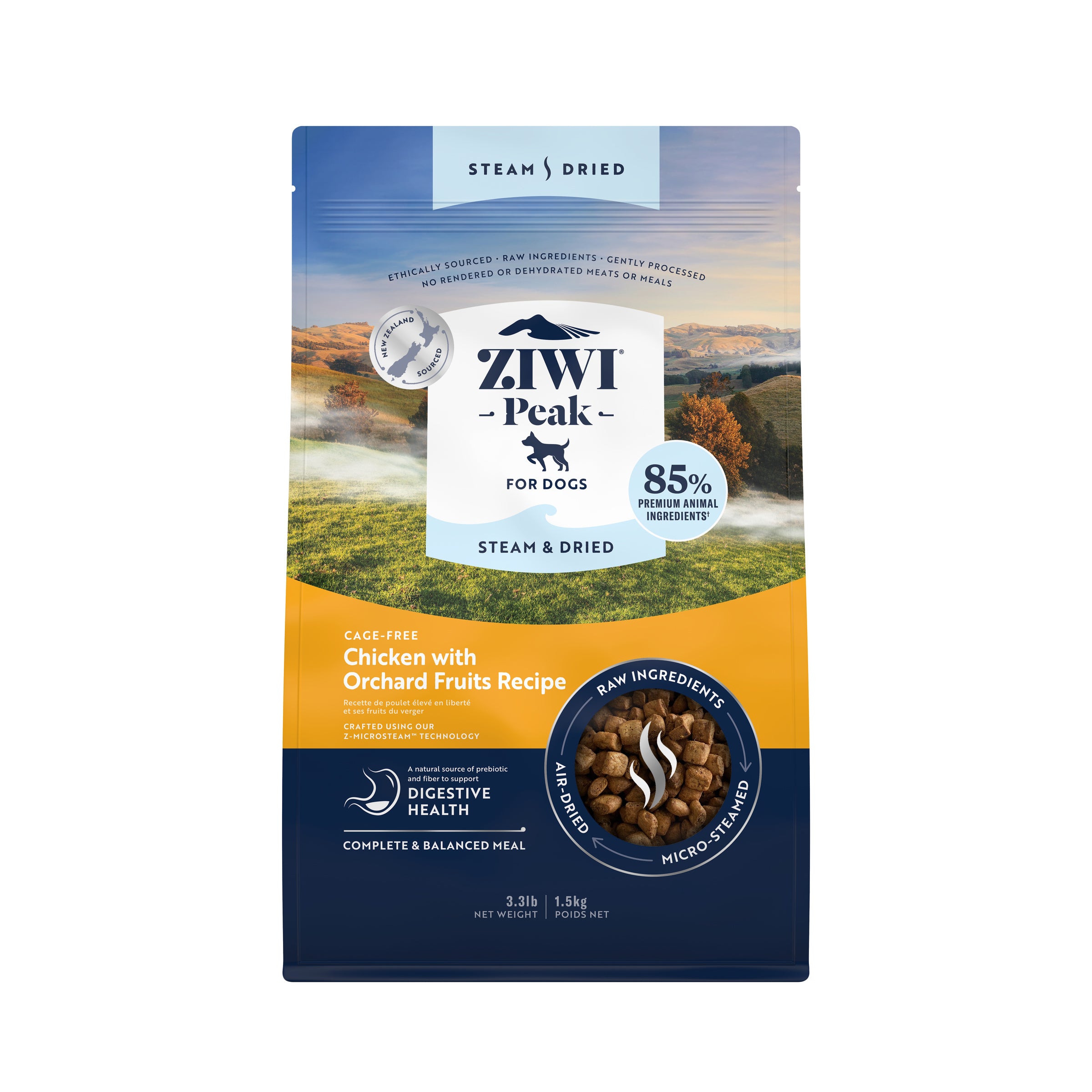 Ziwi Peak Steam Dried Dog Food Chicken With Orchard Fruits