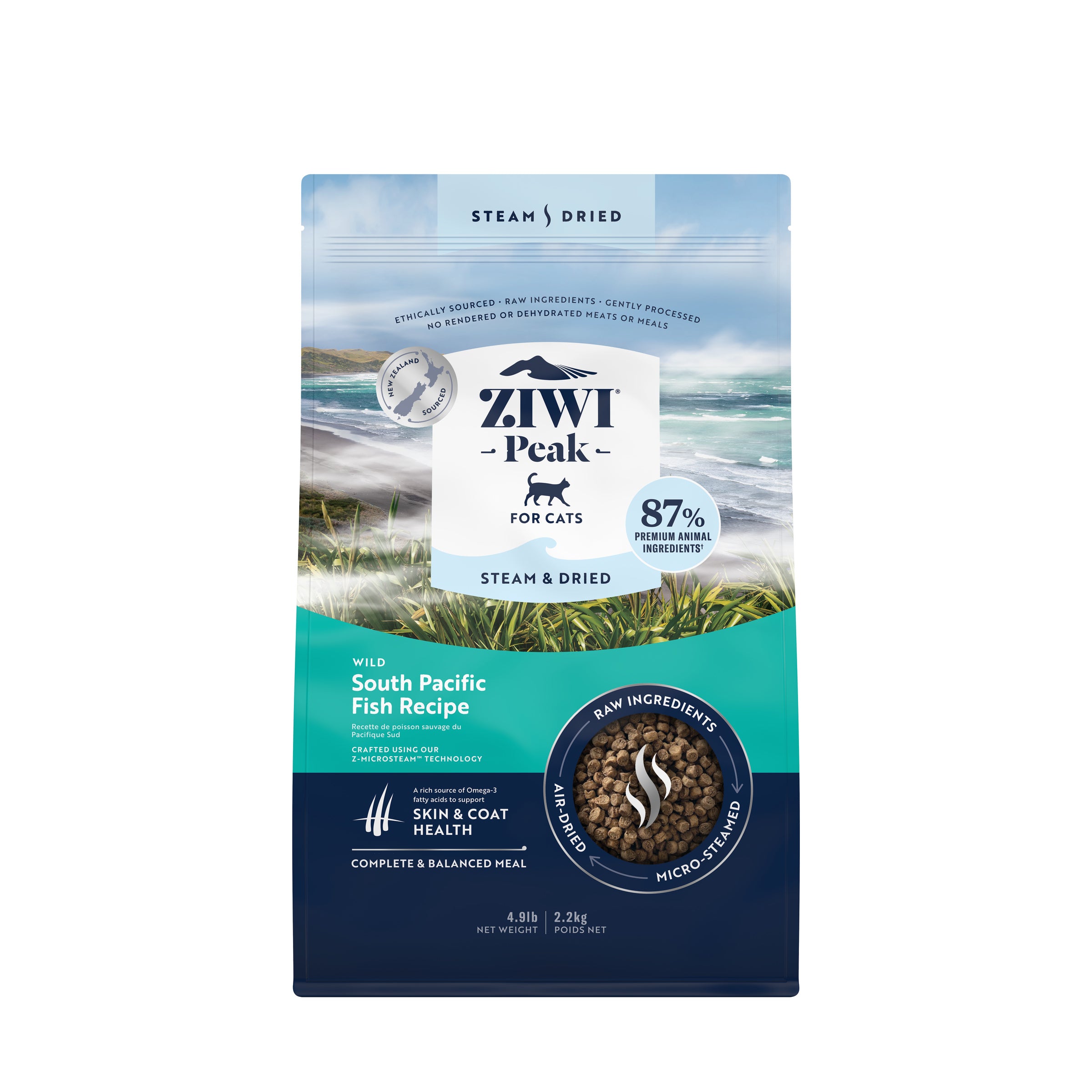 Ziwi Peak Steam Dried Cat Food South Pacific Fish