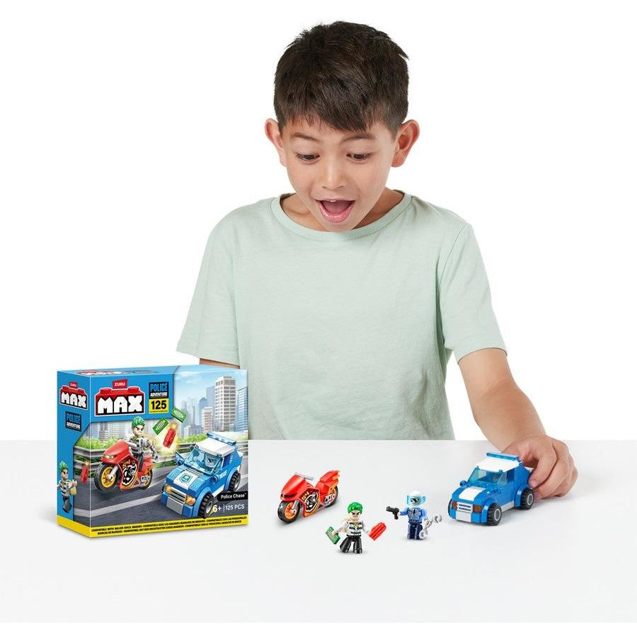 ZURU MAX Build City Police Playset 125 Bricks xx