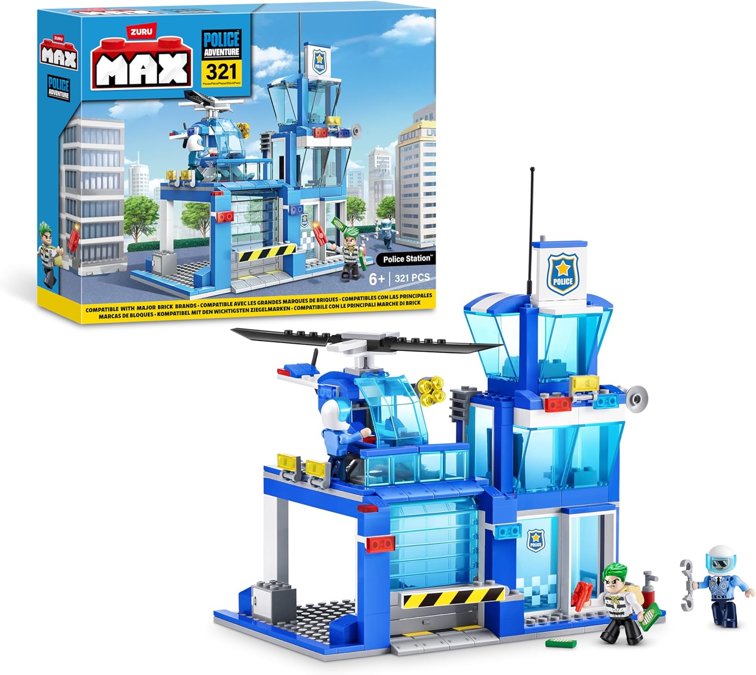 ZURU MAX Build City Police Station Playset 321 Bricks xx
