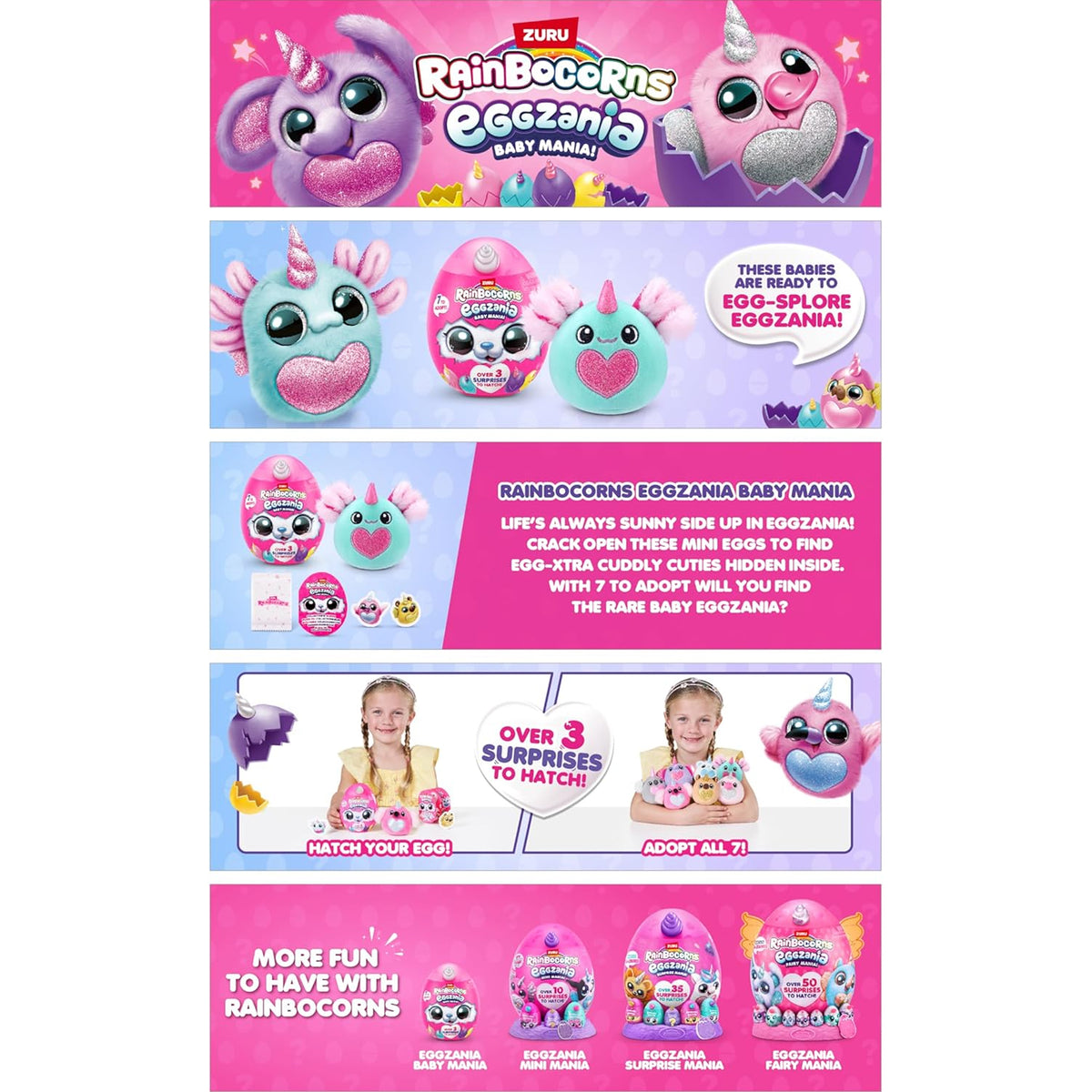 ZURU Rainbocorns Eggzania Soft Mini Series 1