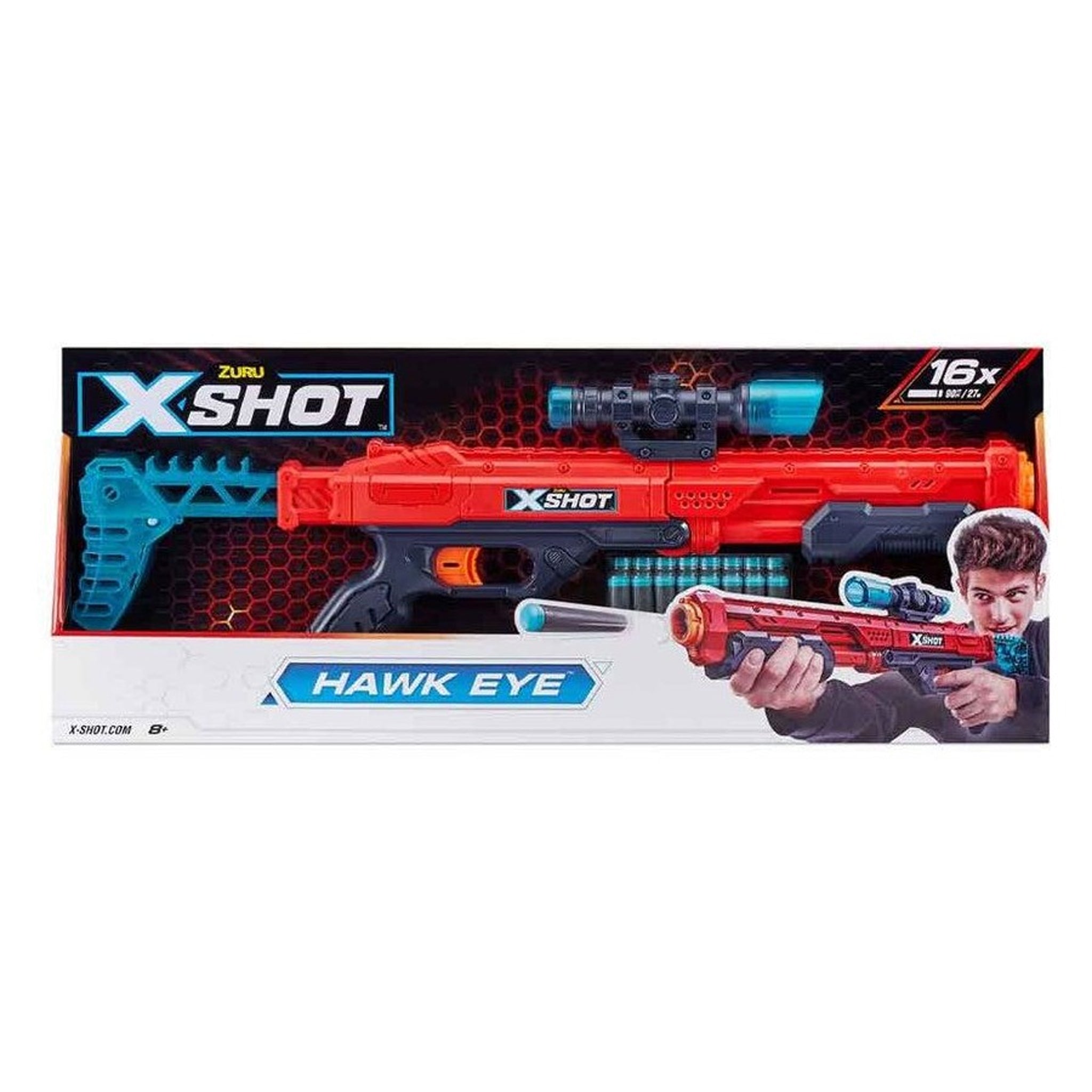 ZURU XSHOT Excel - Hawk Eye Dart Shooter with 16 Darts