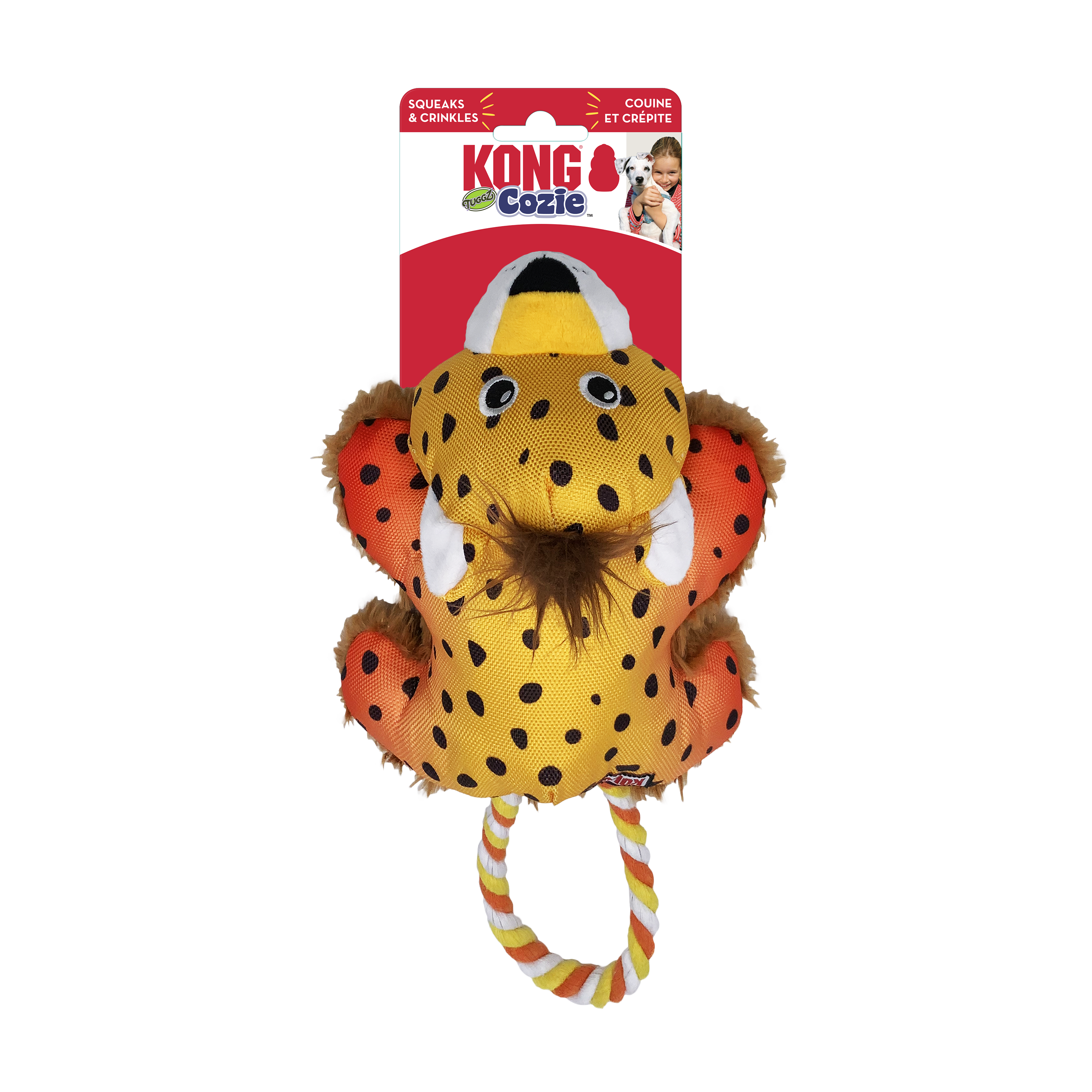 KONG Dog Cozie Tuggz Cheetah