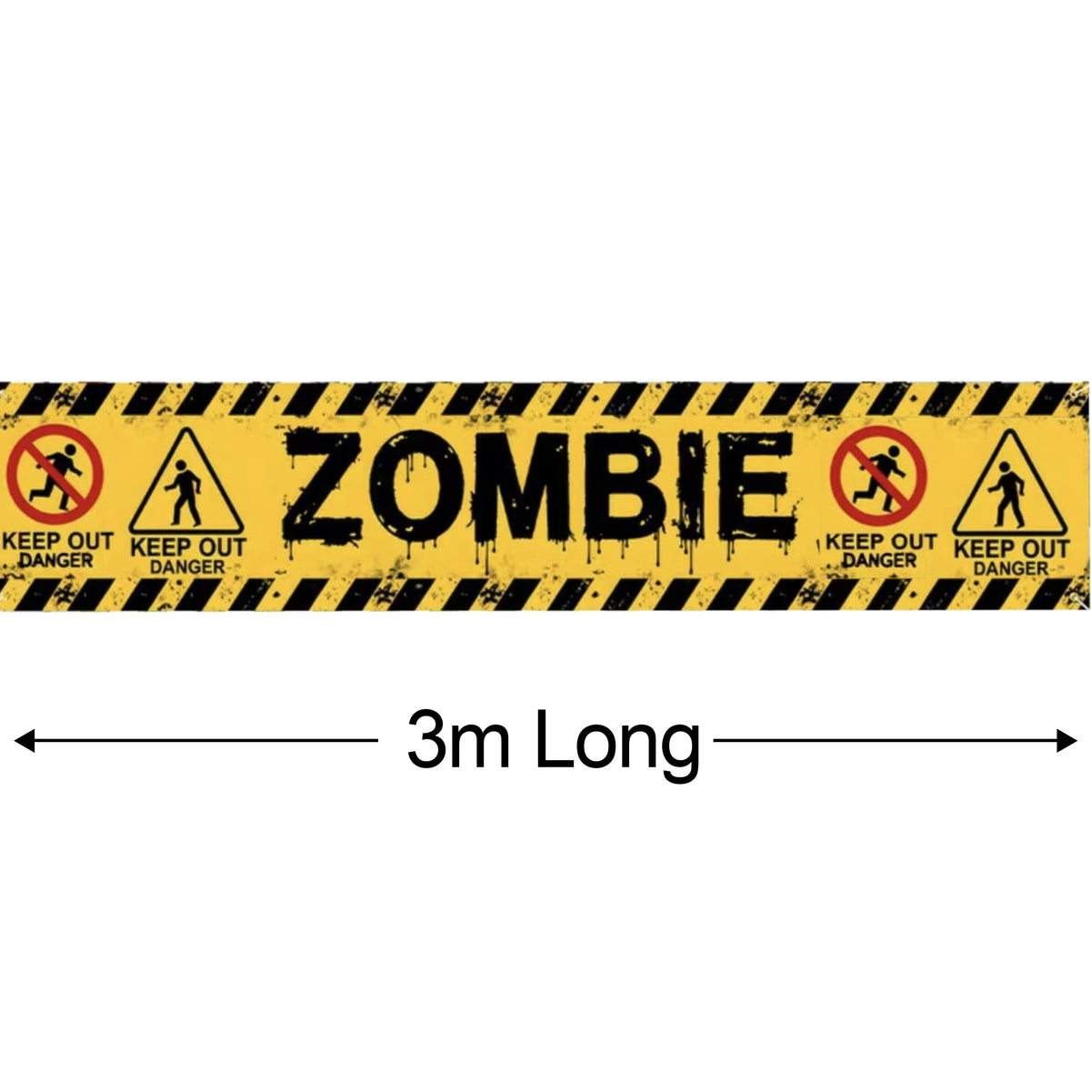 Zombie Warning Yard Banner 3m