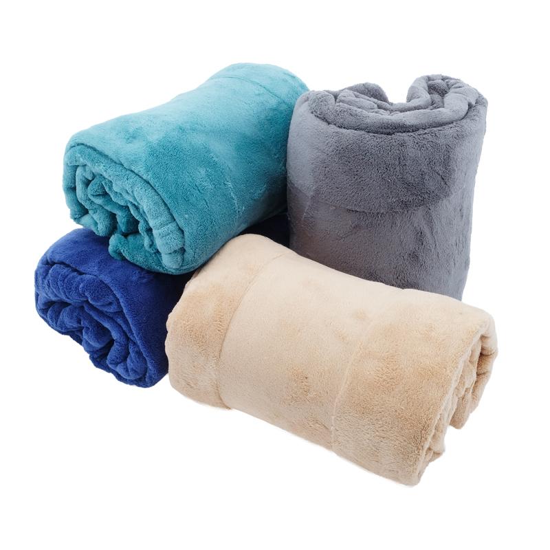 Plain Coral Fleece Blanket 127 x 152cm