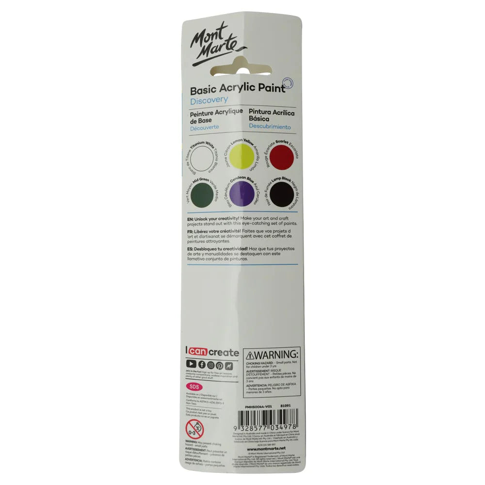 MONT MARTE Acrylic Paint 6pc 3.6ml