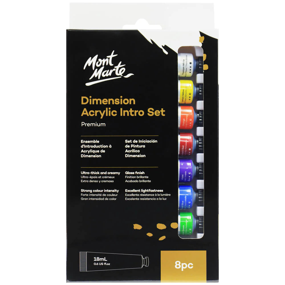 MONT MARTE Dimension Acrylic Paint Intro Set 8pc x 18ml